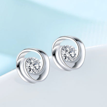 Fancy silver stud earrings