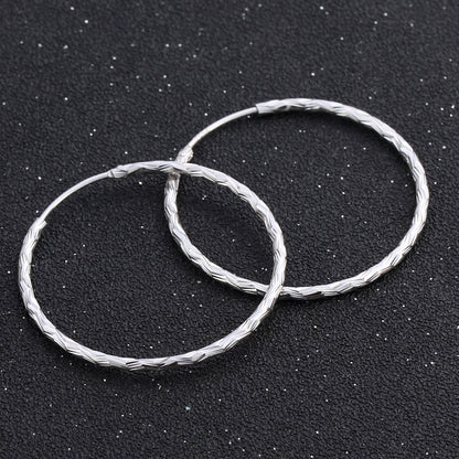 Cool silver hoop earrings