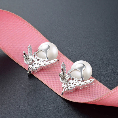 Fancy stud peral earrings