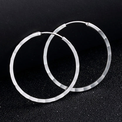 Stylish silver hoop earrings