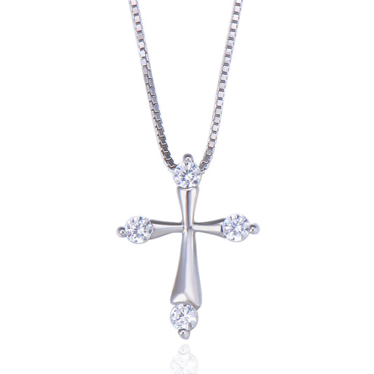 Delicate cross charm necklace