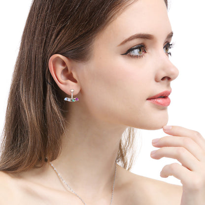 Fancy rose gold stud earrings 14k