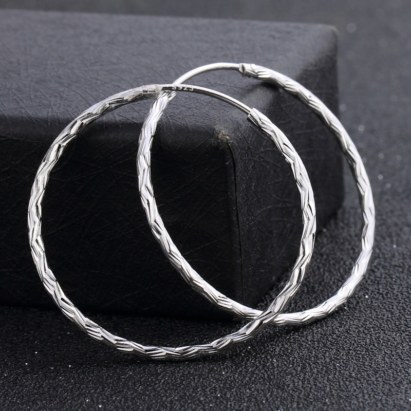 Cool silver hoop earrings