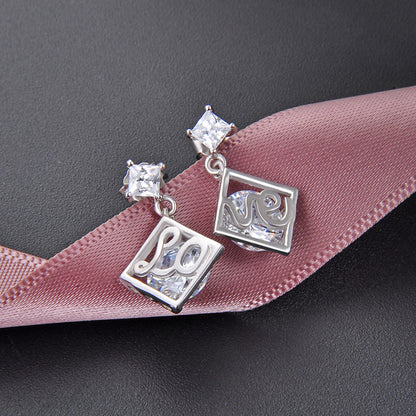 Designer silver drop earrings
