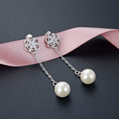 Delicate fish hook earrings pearl drop