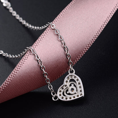 Delicate heart charm necklace silver