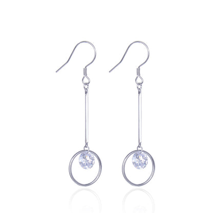 Stylish silver drop earrings