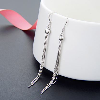 Trendy silver drop earrings