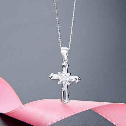 Delicate cross pendant necklace