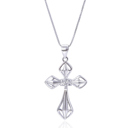 High quality silver cross necklace