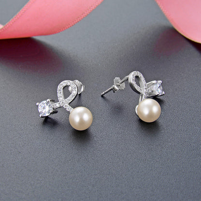 Fancy stud pearl earrings wholesale