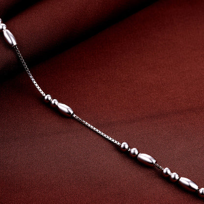 Silver beaded chain anklet