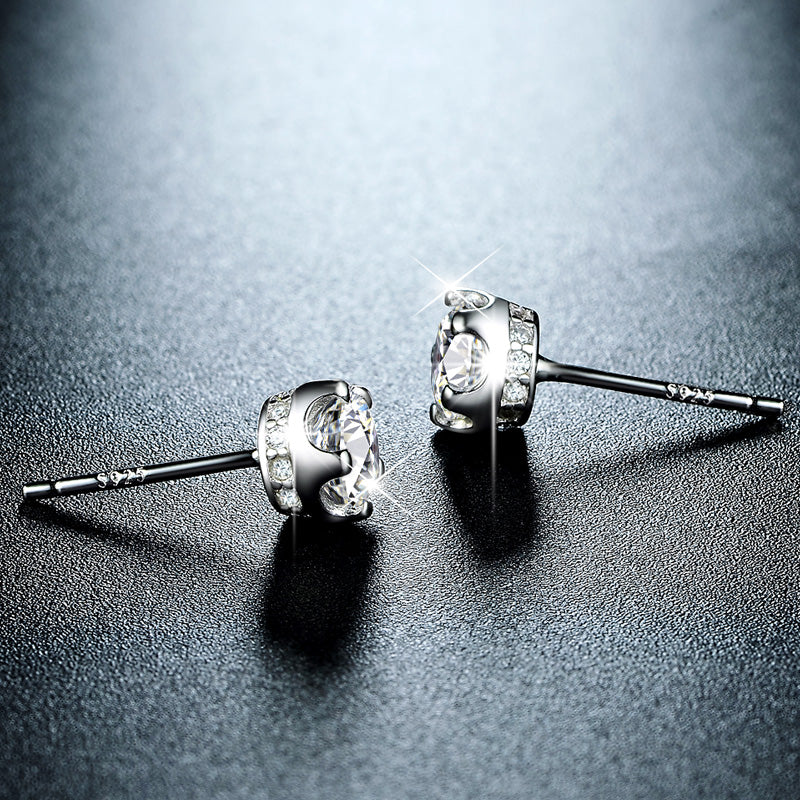 Shiny silver stud earrings canada