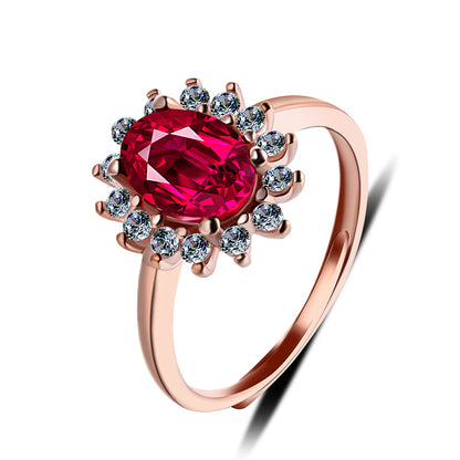 Glowing engagement ring rose gold plated