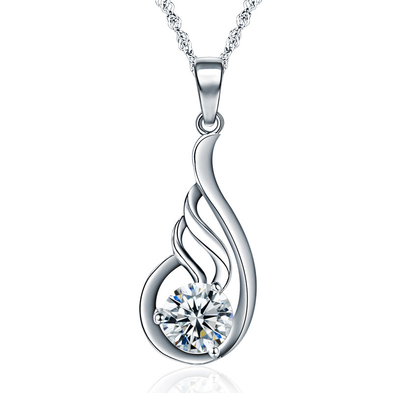 Cheap simple silver necklace prom