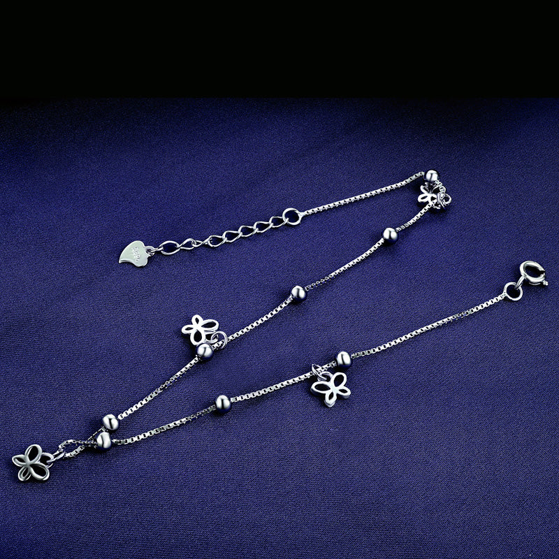 Stylish butterfly silver anklets online