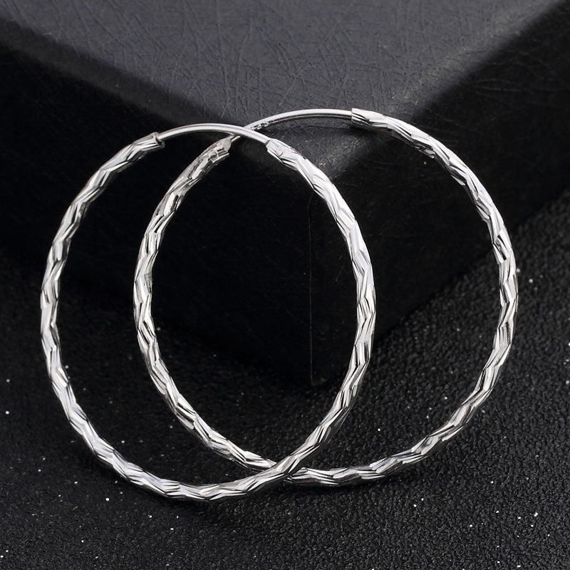 Cool silver hoop earrings