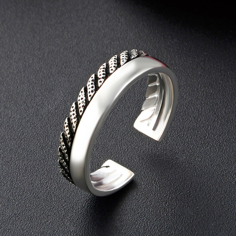 Thick silver bracelet cuff