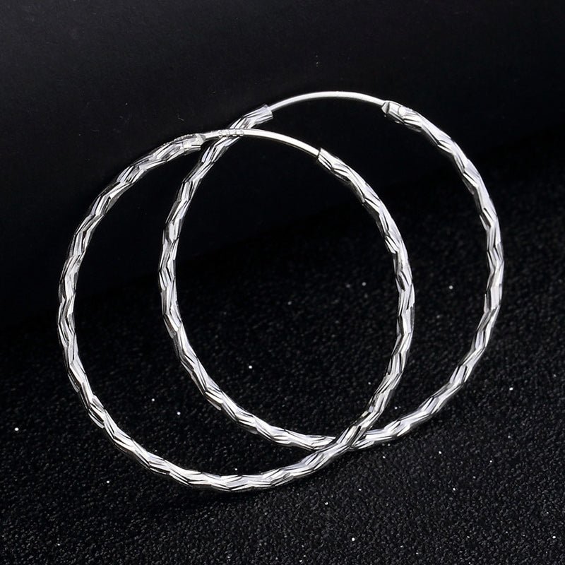 Cool silver hoop earrings