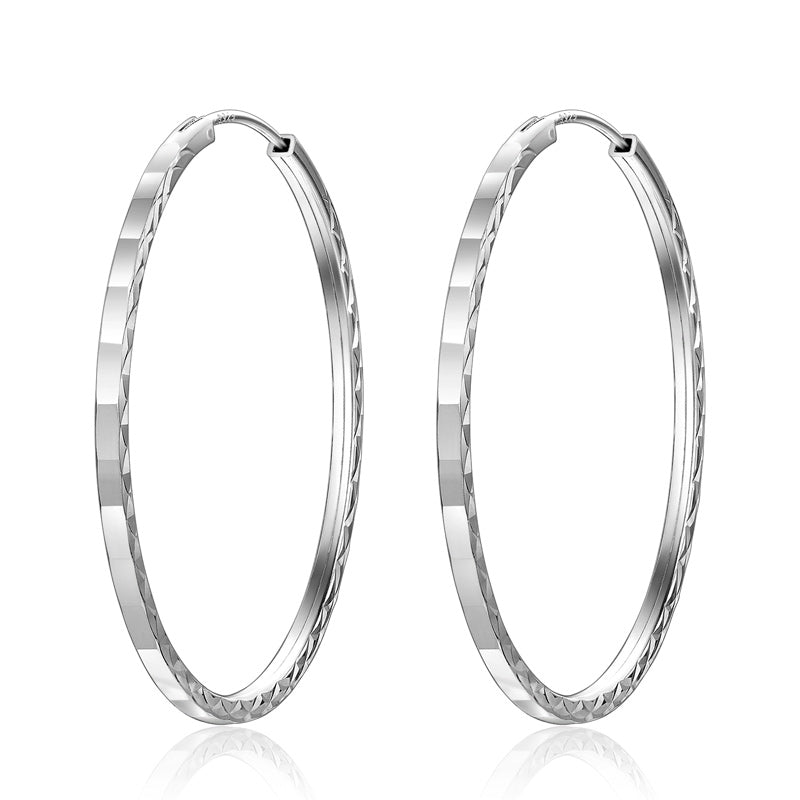 Trendy silver hoop earrings