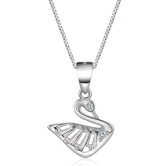 Delicate silver swan necklaces