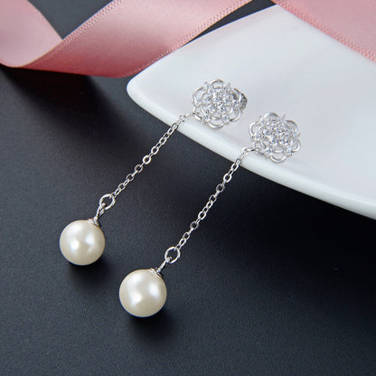 Delicate fish hook earrings pearl drop