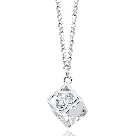 Delicate silver cubic necklace jewelry