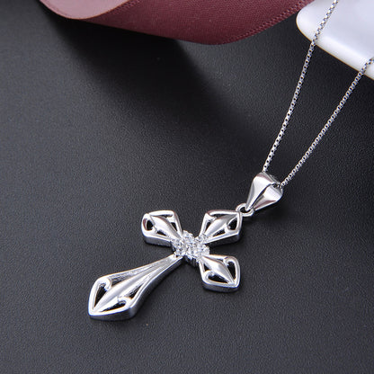 High quality silver cross necklace