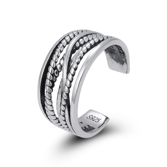 Delicate silver cuff bangle bracelet
